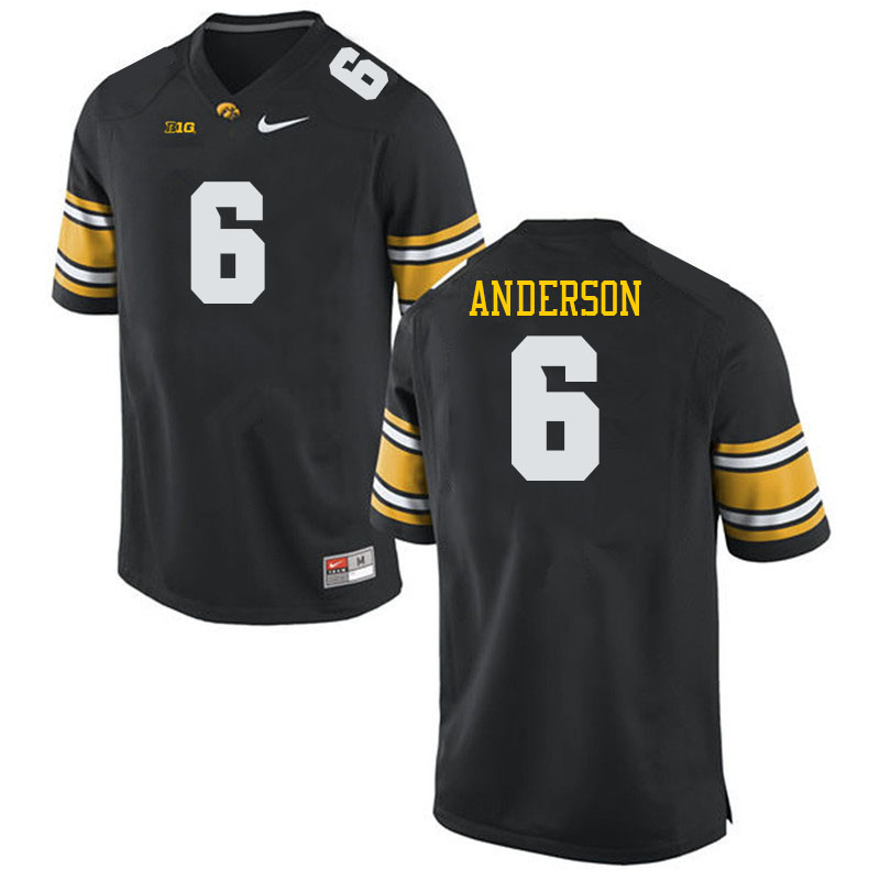 Men #6 Seth Anderson Iowa Hawkeyes College Football Jerseys Stitched-Black